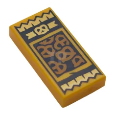 LEGO Tile 1 x 2 with Medium Nougat Pretzels in Dark…