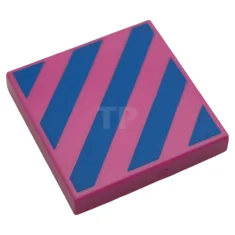 LEGO Tile 2 x 2 with Blue Diagonal Stripes Pattern