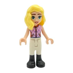 LEGO Friends Matilde - Knallrosa ärmellose Jacke, weiße Hose, schwarze Stiefel