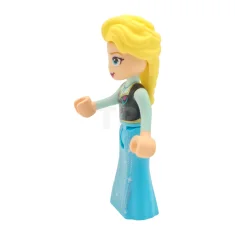 LEGO Elsa - Mittleres azurblaues Kleid, Mittelblaues langes schmales Glitzer-Cape, Smirk…