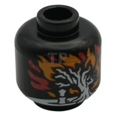 LEGO Minifiguur, hoofd zonder gezicht met witte boom in oranje en…