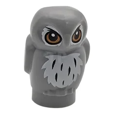 LEGO Owl, Small with Orange Eyes and White and Black Feathers…