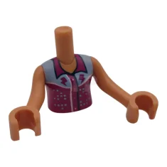 LEGO Torso Mini Doll Girl with Magenta Sleeveless Shirt, Collar and…