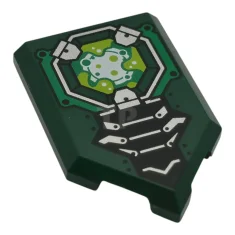 LEGO Tile, Modified 2 x 3 Pentagonal with Silver, Black and…