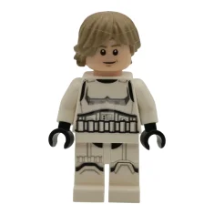LEGO Luke Skywalker - Stormtrooper Outfit, Printed Legs, Dark Tan Hair,…