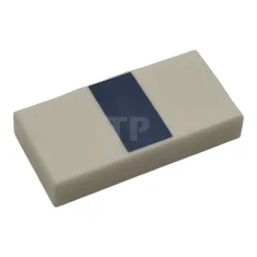 LEGO Fliese 1 x 2 mit dunkelblauem Streifenmuster