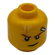 LEGO Minifigura, cabeza con cejas de doble cara de color marrón…