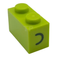 LEGO Brick 1 x 2 with Curved Line Pattern on Both…