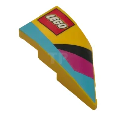 LEGO Schräge 4 x 2, gebogen – Keil links mit LEGO-Logo-Muster