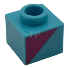 LEGO 1 x 1 x 2/3-Stein mit Dreiecksmuster – linke Seite