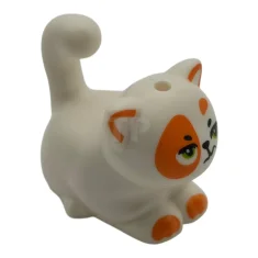 LEGO Cat, Mini Doll Style, Large, Sitting with Orange Markings and…