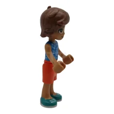 LEGO Friends Leo - Blue Sleeveless Shirt with Spiral, Reddish Orange…