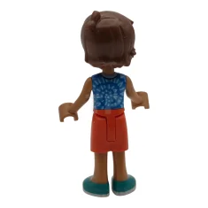 LEGO Friends Leo - Blue Sleeveless Shirt with Spiral, Reddish Orange…
