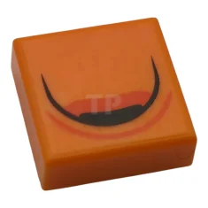 LEGO Tile 1 x 1 with Black and Reddish Orange Curved…