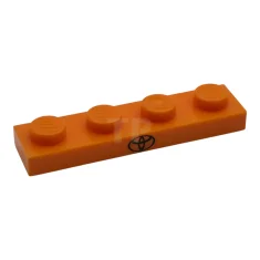 LEGO Plat 1 x 4 met zwart Toyota-logopatroon