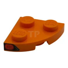 LEGO Plate, Round Corner 2 x 2 with Reddish Orange Blinker…
