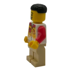 LEGO Pizzabakker – Man, gebruinde benen, zwart haar