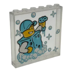LEGO Pannello 1 x 6 x 5 con minifigure dell’autolavaggio con…