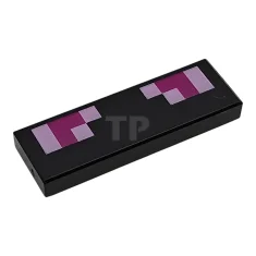 LEGO Tile 1 x 3 with Pixelated Bright Pink and Magenta…