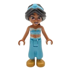 LEGO Jasmine - Top con brillitos y ribete dorado, boca abierta,…