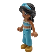 LEGO Jasmine - Top con brillitos y ribete dorado, boca abierta,…