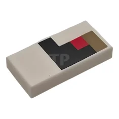LEGO Fliese 1 x 2 mit pixeligem schwarzen, dunkelbraunem Rechteck und…