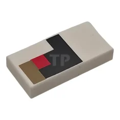 LEGO Fliese 1 x 2 mit pixeligem schwarzen, dunkelbraunem Rechteck und…