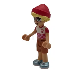 LEGO Friends Olly - White T-Shirt Checkered with Pizza Slice, Dark…
