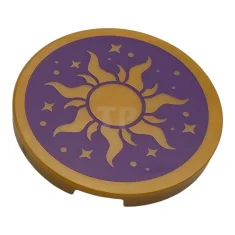 LEGO Tile 3 x 3 Round with Sun and Stars Pattern