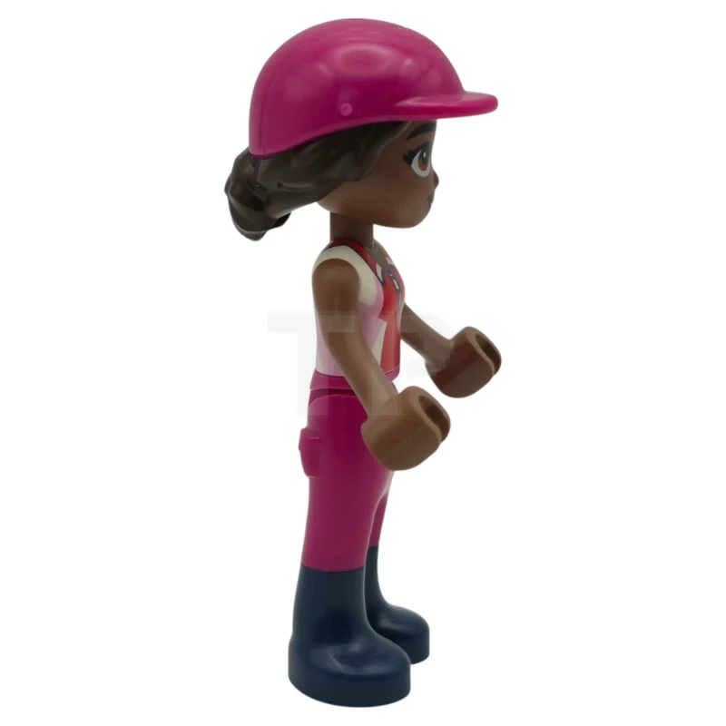 LEGO&reg; frnd0870 Friends Aliya - Bright Pink, Red and White Sleeveless Shirt, Magenta Trousers, Dark Blue Boots, Magenta Horse Riding Helmet