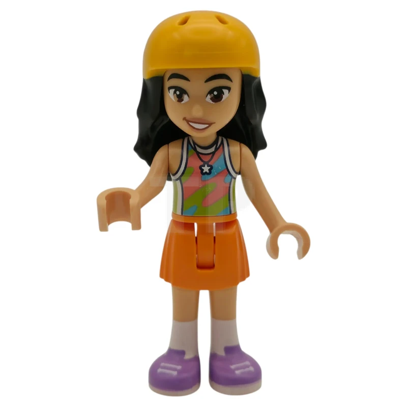 LEGO&reg; frnd0866 Friends Liann - Lime, Coral and Medium Azure Tank Top, Orange Skirt, Medium Lavender Shoes, Bright Light Orange Helmet