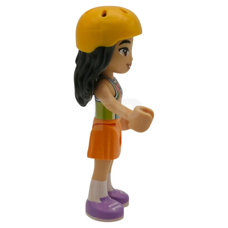 LEGO&reg; frnd0866 Friends Liann - Lime, Coral and Medium Azure Tank Top, Orange Skirt, Medium Lavender Shoes, Bright Light Orange Helmet