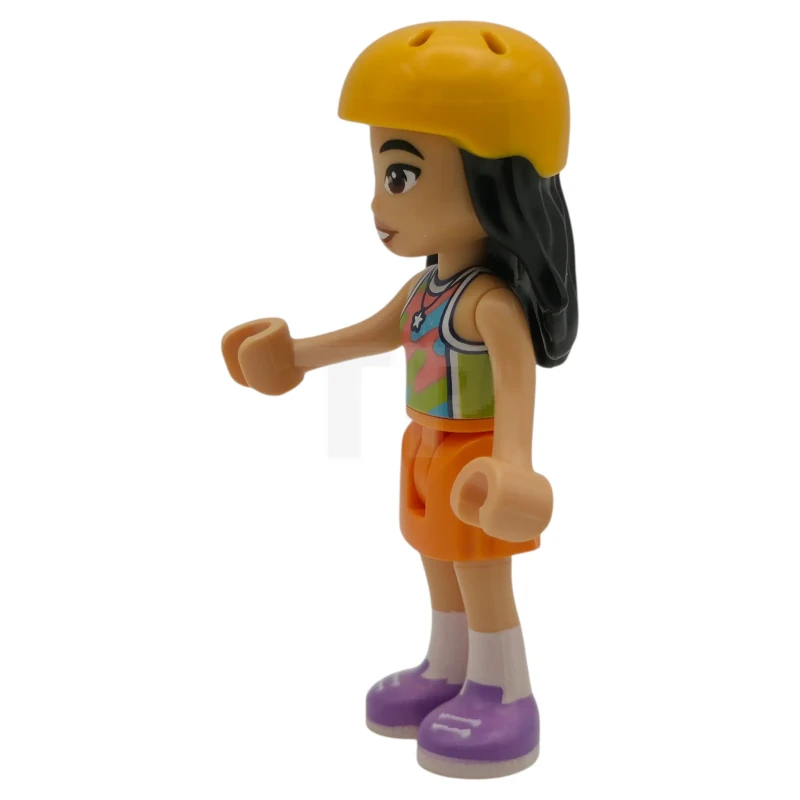 LEGO&reg; frnd0866 Friends Liann - Lime, Coral and Medium Azure Tank Top, Orange Skirt, Medium Lavender Shoes, Bright Light Orange Helmet