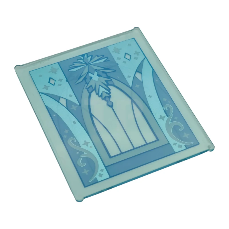 LEGO&reg;  - 42509pb24 - Cristal para Ventana 1 x 6 x 6 Frente Plano con Marco, Paneles, Destellos, Filigrana y Patrón de Araña en Azul Medio, Azul Claro Metalizado y Blanco
