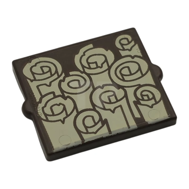 LEGO&reg;  - 60601pb038 - Cristal para Ventana 1 x 2 x 2 Frente Plano con Motivo de Volutas en Pergamino Marrón