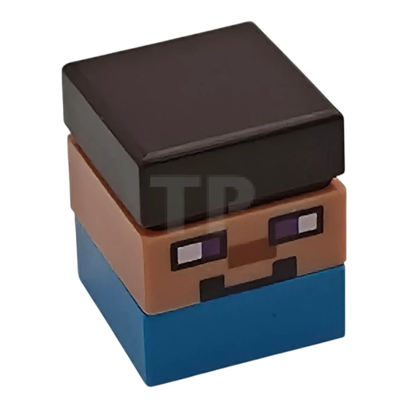 LEGO&reg; min242 Micromob Steve - Short, Dark Brown Hair, Dark Azure Legs