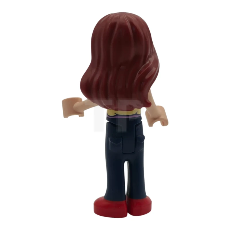 LEGO&reg; frnd0896 Friends Paisley - Bright Light Yellow and Medium Lavender Tank Top, Dark Blue Trousers with Red Shoes