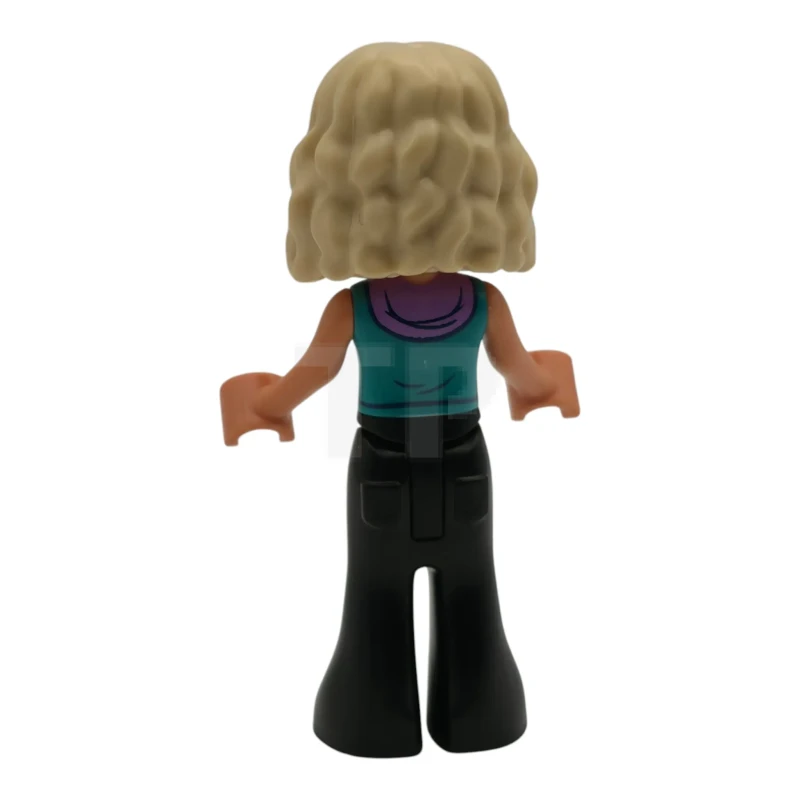 LEGO&reg; frnd0894 Friends Nova - Dark Turquoise Sleeveless Hoodie, Black Trousers Bell-Bottoms with Metallic Light Blue Shoes