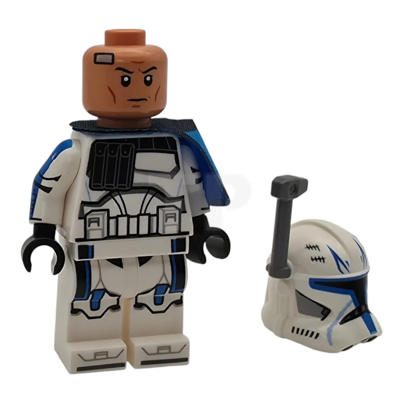LEGO&reg; sw1315 Capitano Rex, soldato clone della Legione 501 (Fase 2) - Spallacci in tessuto blu, telemetro, braccia stampate in bianco
