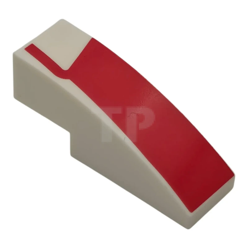 LEGO&reg;  - 50950pb188R - Slope, Curved 3 x 1 with Red Panel and Line Pattern Model Right Side