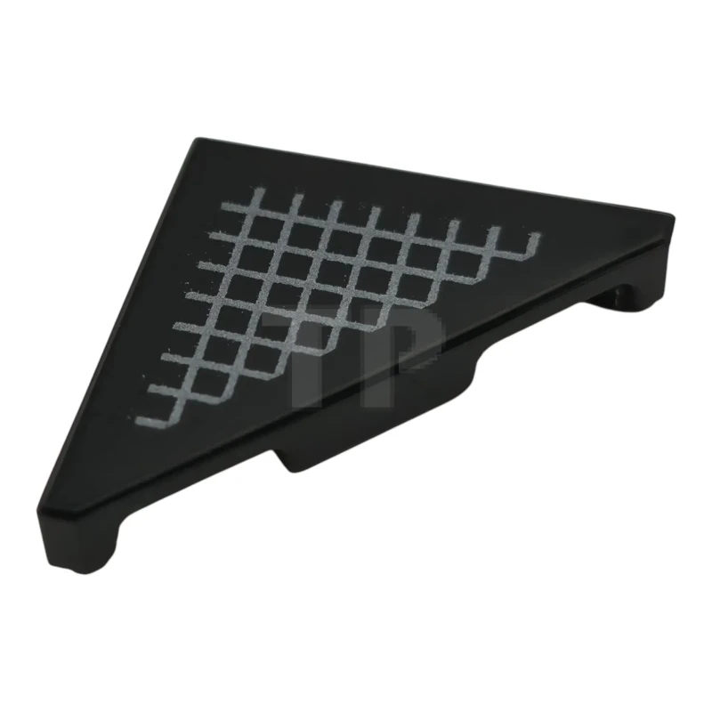 LEGO&reg; 35787pb026 -  - Tile, Modified 2 x 2 Triangular with Dark Silver Mesh Grille Pattern