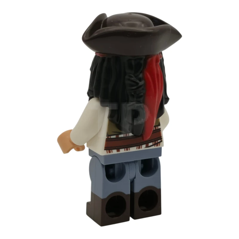 LEGO&reg; poc044 Kapitein Jack Sparrow – Wit overhemd, donkerblauw effen vest, donkerbruine laarzen, tricorne