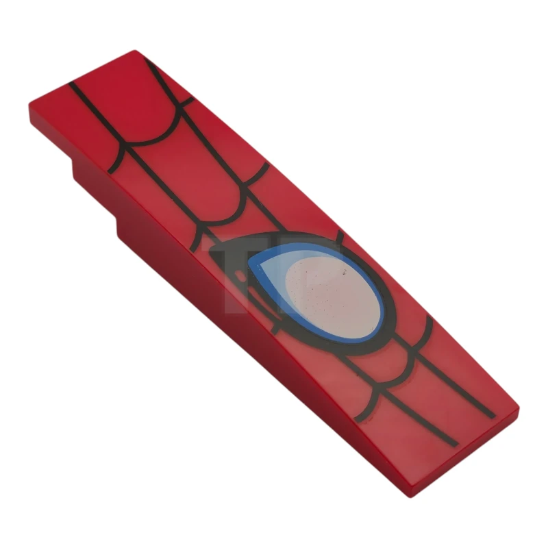 LEGO&reg;  - 42918pb13L - Slope, Curved 8 x 2 with Bright Light Blue and White Eye and Black Spider Web Pattern Model Left Side