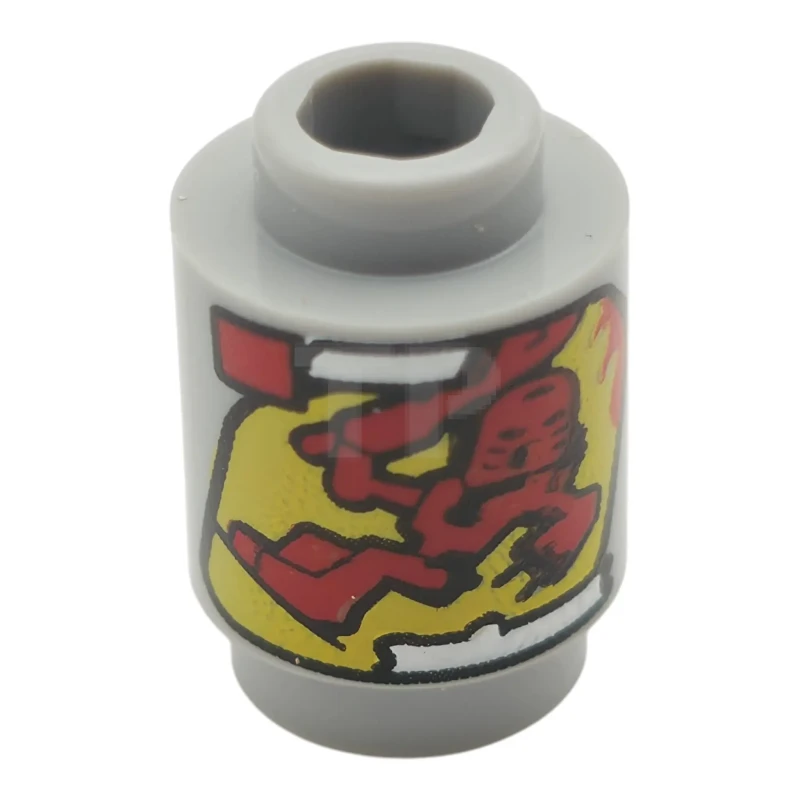 LEGO&reg;  - 3062pb089 - Brick, Round 1 x 1 with 8534-1 Bionicle Toa Tahu Cannister Pattern