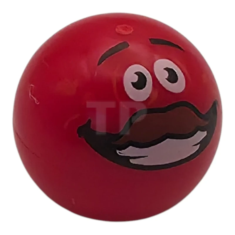 LEGO&reg; 6603593 - 32474pb034 - Technic Ball Joint with Black Eyebrows, Open Smile with Teeth, Reddish Brown Moustache, White Eyes Pattern (Tomatohead)
