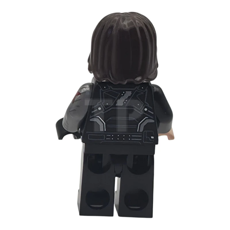 LEGO&reg; sh1132 Winter Soldier - Dark Brown Hair, Black and Light Nougat Hands