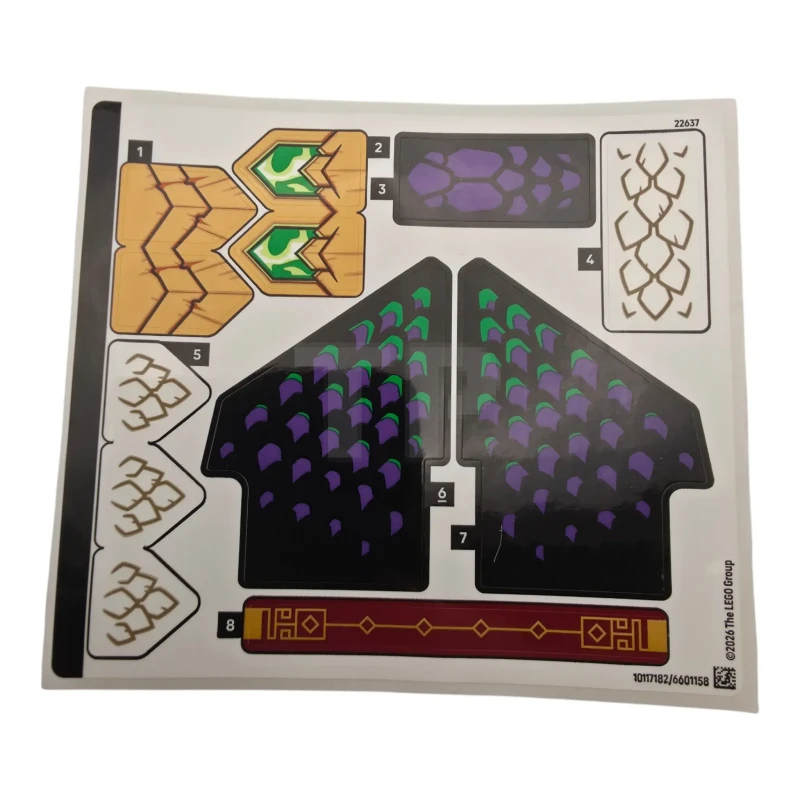 LEGO&reg; 6601158 - Hoja de pegatinas para el set 71872 - (10117182/6601158)