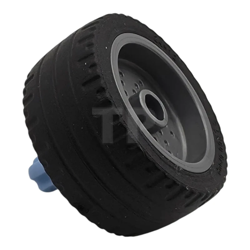 LEGO&reg; 66727c03 - 6544253 - Wheel 18mm D. x 12mm with Pin Hole and Stud, Dotted Brake Rotor Lines with Fixed Rotatable Bright Light Blue Technic, Axle 1L with Pin without Friction Ridges with Squared Hole with Black Tire 24 x 12 Low (66727c02 / 18977)