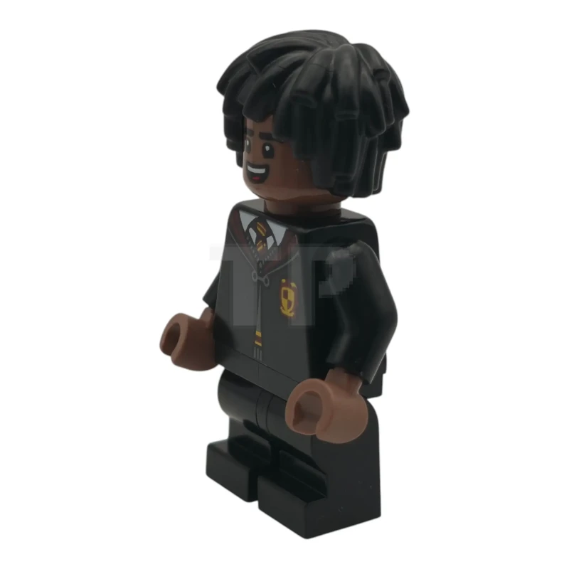 LEGO&reg; hp619 Lee Jordan – Gryffindor-Umhang, geschlossen, schwarze, mittellange Beine, kurze, gestufte Mop-Top-Frisur