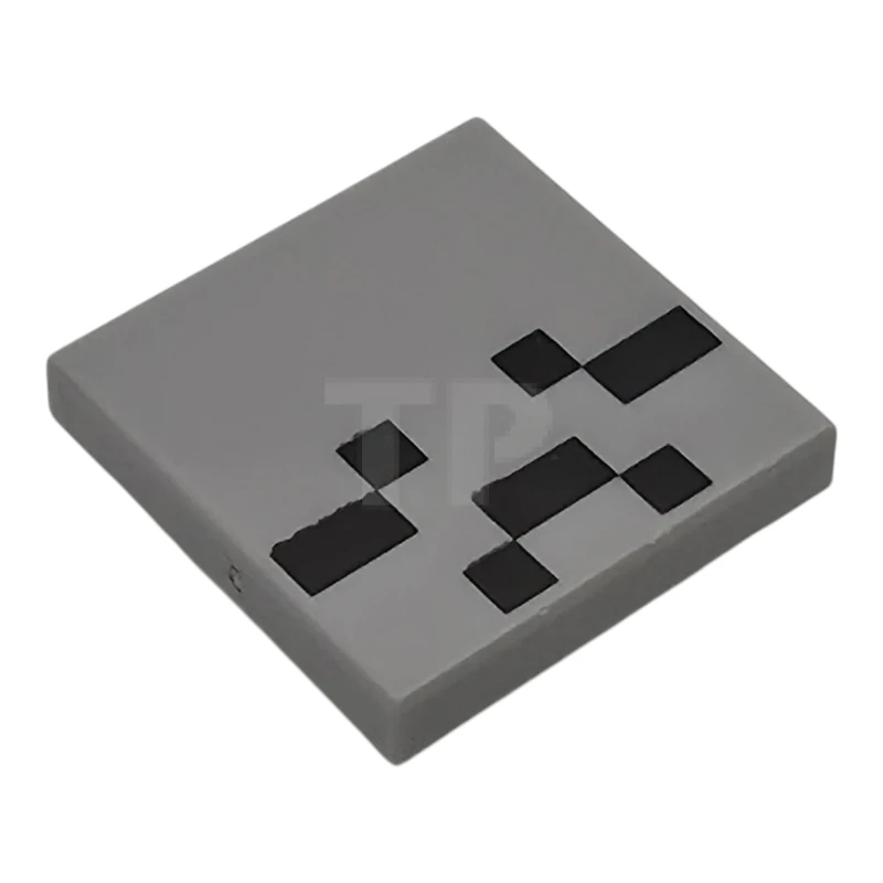 LEGO&reg; 6600950 - 11203pb143 - Carreau, motif modifié 2 x 2 inversé avec des carrés et des rectangles noirs (visage de Ghast desséché de Minecraft)
